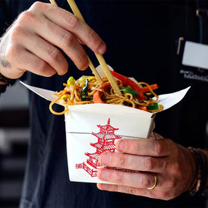 Emballages écologiques jetables pour la restauration rapide, boîtes à doner, <span class=keywords><strong>pâtes</strong></span>, nouilles, kebab avec impression de logo personnalisé sur papier carton - Product Image 5