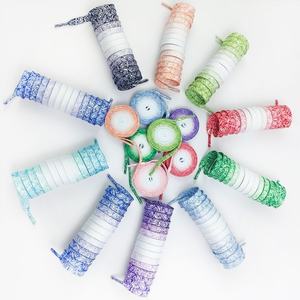 Cordones de poliéster planos con estampado floral degradado colorido personalizado de 8 mm, cordones multicolor para zapatillas de hombre y mujer, venta al por mayor - Product Image 3