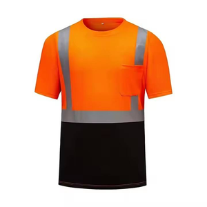 Chemise de sécurité réfléchissante fluorescente haute visibilité Séchage rapide à manches courtes Construction Workwear T-shirt réfléchissant respirant - Product Image 5