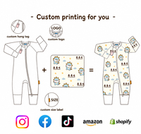 Romper Bayi Kaki Tertutup Bahan Bambu Lembut Guai, Model Minimalis, Piyama Bayi Baru Lahir Grosir