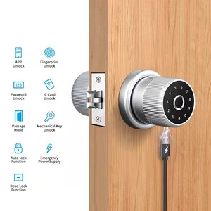 Ttlockアプリ電子デジタルカード生体認証指紋スマート亜鉛ノブハンドルドアロック - Product Image 2