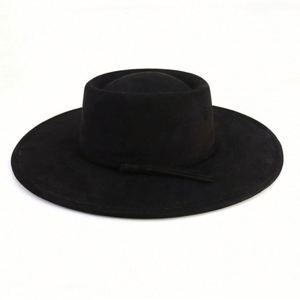 Custom Outdoor Wholesale Fashion Design Wide Brim Panama <b>Hat</b> Men Party Felt Suede Fedora <b>Hat</b> With <b>Band</b> - Product Image 3