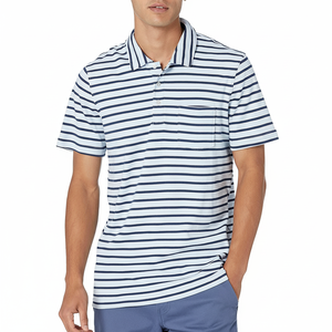 Polos de algodón suave personalizados Camisas Polo antiarrugas de gran tamaño para hombres con logotipo personalizado para uso informal al aire libre - Product Image 1