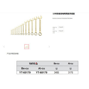 ชุดประแจรวมแบบป้องกันการระเบิด ยี่ห้อ Yato 9 ชิ้น ขนาด 8-27 มม. สำหรับงานซ่อมเครื่องจักรกล - Product Image 3