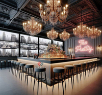 Comptoir de bar de style buffet moderne et luxueux pour supermarché, hôtel et boîte de nuit avec bande LED étanche