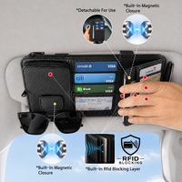 Organizador de Visera para Auto OEM ODM, Soporte Magnético Desmontable para Lentes de Sol, Clip para Tarjetas y Billetes, Capa Protectora Antirrobo