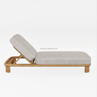 Lit de salon de style luxueux pour l'extérieur, structure en teck robuste, matelas en éponge épaisse imperméable, utilisation toute saison sur la terrasse