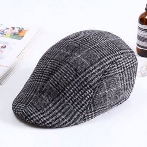 Gorra de boina retro a cuadros para mujer, estilo casual, para primavera y otoño, para mujer de mediana edad y mayor, ideal para fiestas en la playa, alta calidad, venta al por mayor. - Product Image 2