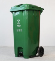 Poubelle à pédale pour l'extérieur 120L/240L/360L/660L Poubelle en plastique bleu jaune pour poubelles