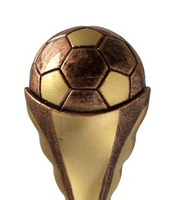 Trophées personnalisés en résine de football, de soccer et de basketball, en plastique bronze antique, fabriqués en Chine
