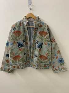 Custom <b>Womens</b> <b>Velvet</b> Suzani Solid Winter Bomber <b>Jacket</b> Handmade Outerwear with Cotton Lining - Product Image 2
