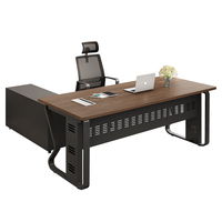 Ensemble bureau et chaise de direction, style chinois moderne, table de bureau extensible en bois