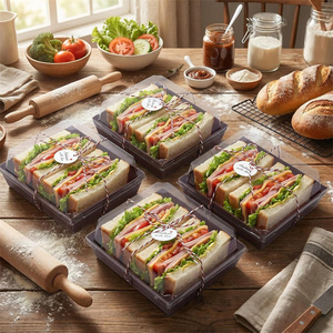 Boîtes à charcuterie avec couvercles transparents, contenants alimentaires en papier, boîtes à gâteaux à emporter, boîtes de boulangerie pour desserts, sandwichs, fraises - Product Image 3