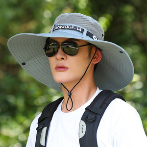 Men's Summer Wide Brim Fishing Hat 15cm UV Protection Breathable Sunshade Fisherman Hat Adult Outdoor Use - Product Image 4