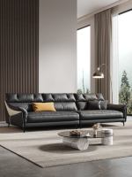 Canapé Chesterfield moderne Mu Fang trois places en cuir véritable avec rembourrage en mousse pour salle de sport, centre commercial, villa, appartement