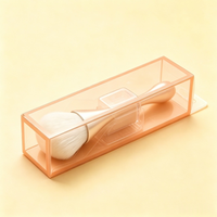 Maßgefertigte Halbtransparente PVC-Verpackungsbox mit Haken, PET Make-up Pinsel Puderpinsel Plastikbox, Kann mit Logo Bedruckt Werden