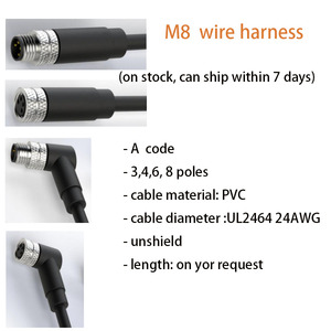 Sensor M8 3 Pin Right Angle Straight Male Female Waterproof IP67 Cable Connector PVC Jacket 60V 1m Length Electronic - Product Image 2