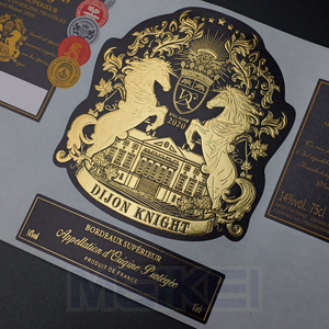 Bán Hot Multi Layer Vàng Vodka rượu Gin Nhãn chống băng xô giấy 3D vàng chai rượu vang nhãn độ ẩm bằng chứng chai nhãn - Product Image 3