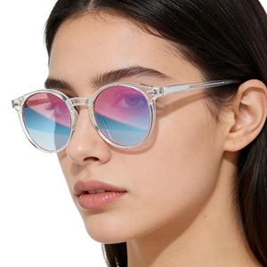 Gafas <span class=keywords><strong>de</strong></span> Sol Retro Vintage <span class=keywords><strong>para</strong></span> <span class=keywords><strong>Hombre</strong></span> y Mujer, con Filtro <span class=keywords><strong>de</strong></span> Color, <span class=keywords><strong>Lentes</strong></span> <span class=keywords><strong>de</strong></span> PC con Protección UV400, Diseño Ovalado, TR90 - Product Image 1