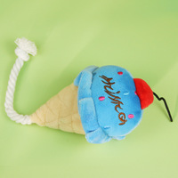 Vente en gros de peluche à la crème glacée Pet Squeaky Plush Oxford Cotton Dog Toys Jouets animaux recyclés
