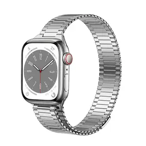 High Quality For Apple iWatch 38/40/41mm Watch Strap Bamboo Loop Stainless Steel Magnetic Chain Applewatch Metal Watch Strap