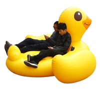 Amusant piscine gonflable en forme de canard jaune, accessoire flottant personnalisé pour enfants, vente en gros
