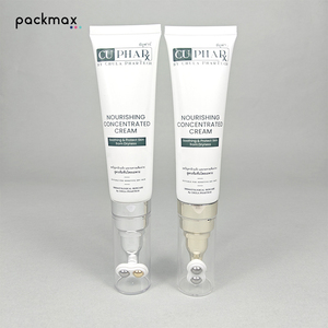 Custom <b>vacuum</b> <b>pump</b> dual rollerball massage cosmetic tube — skincare eye cream/serum/cream massage tube - Product Image 5