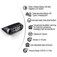 Promata TPMS Solaire Intelligent – Système de Surveillance de la Pression des Pneus de Voiture avec 6 Capteurs, Alertes de Température et Écran Sans Fil
