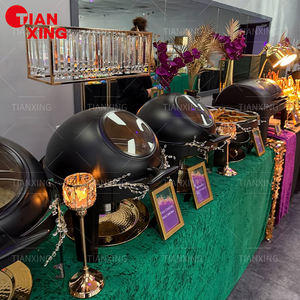 TIANXING Hôtel Buffet Équipement Commercial Roll <span class=keywords><strong>Top</strong></span> Couverture Visible Plat À Chaleurs Buffet Cuisinière Couleur Noire Plat À Chaleur - Product Image 1
