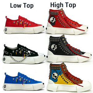 Nuove Scarpe da Ginnastica Punk High-Top in Tela con Design Teschio e Suola a Piattaforma Effetto Sciolto, Traspiranti, di Alta Qualità, per Uomo - Product Image 5