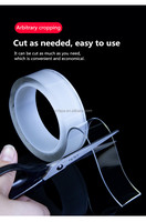 Cinta de Espuma Nano de Doble Cara Reutilizable y Lavable, Material de PU Resistente al Calor, Sin Residuos de Pegamento, Cinta Autoadhesiva Acrílica