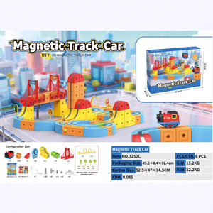 Circuit magnétique pour voitures jouets pour <span class=keywords><strong>enfants</strong></span>, train anti-gravité pour garçons, voiture <span class=keywords><strong>de</strong></span> police DIY, ensemble <span class=keywords><strong>de</strong></span> rails tout-terrain en cubes, jouets <span class=keywords><strong>de</strong></span> construction - Product Image 4