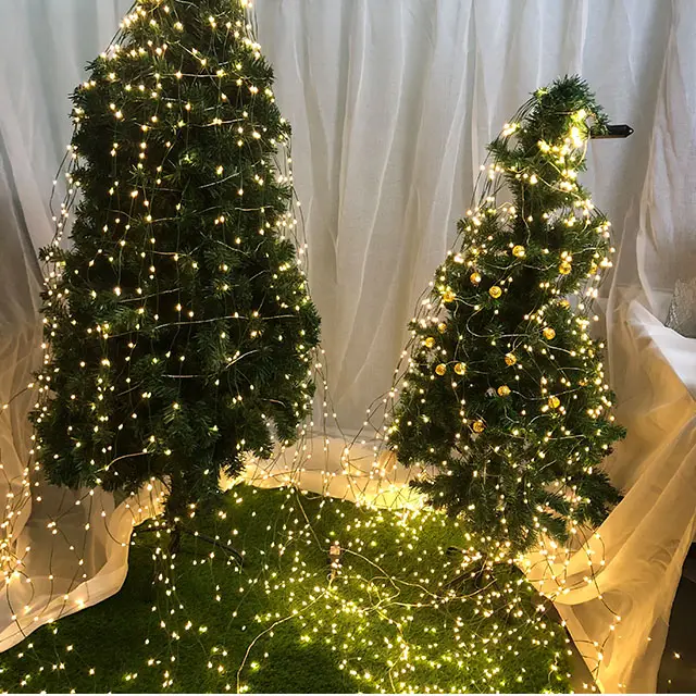 Рождественские светильники, 20 нитей, 800 светодиодов, уличные теплые белые мерцающие светильники для украшения