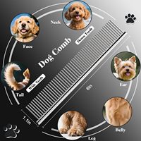 Kit de Toilettage Professionnel 4-en-1 pour Chiens et Chats avec Ciseaux à Pointes Arrondies de Sécurité et Peigne, Lames Affûtées et Durables, Ciseaux de Toilettage pour Chiens