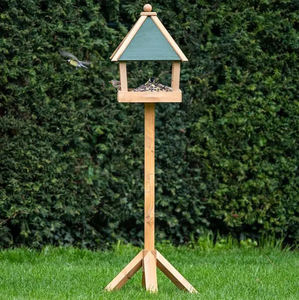 Direct prix usine grande <span class=keywords><strong>station</strong></span> de mangeoire à oiseaux en bois jardin cour décoration extérieure Table à oiseaux en bois - Product Image 1