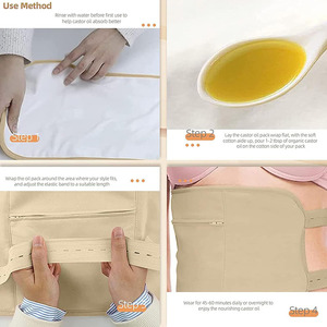 Compresse réutilisable à l'huile de ricin pour la taille, le cou et la poitrine, avec sangle élastique réglable et fermeture éclair - Product Image 2