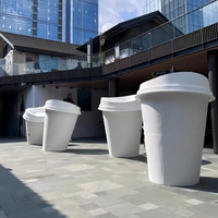 Escultura de Resina Epoxi y Fibra de Vidrio Abstracta Moderna, Grande, Ecológica, para Decoración de Cafeterías al Aire Libre, Color Personalizado, Venta al Por Mayor