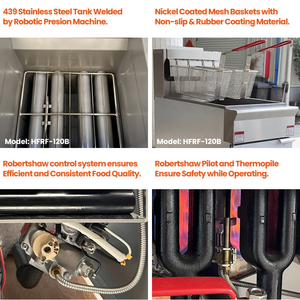 قلاية غاز أمريكية احترافية تعمل بالغاز الطبيعي أو البروبان، للاستخدام التجاري الصناعي، بـ 3/4/5 أحواض - Product Image 5