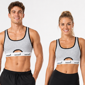 Canotta Sportiva Unisex Personalizzabile con LOGO, Senza Cuciture, Casual, Compressiva, Traspirante, Senza Ferretto, di Supporto, Stile Tomboy - Product Image 1