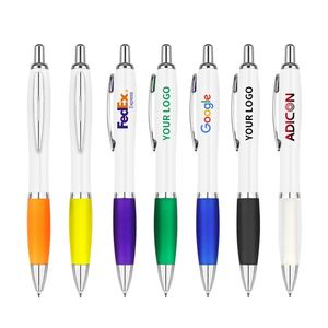 Elegant <b>White</b> Orange Sports Design Feather Gift <b>Pen</b> Custom Logo Advertising 1.0mm Writing Width Black Ink 14cm Plastic Ballpoint - Product Image 4