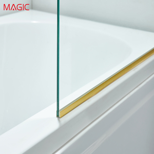 Paroi de douche coulissante en alliage d'aluminium à cadre étroit, style nordique, pour salle de bain domestique, avec fonction de blocage de l'eau - Product Image 6