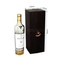 Caja de Regalo de Cartón Rígido Personalizada de Doble Apertura para una Sola Botella de Licor o Vino, con Estampado en Relieve Dorado, para Whisky o Vino Tinto Premium