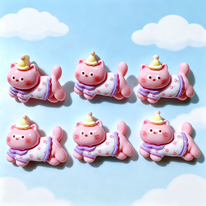 Figuras de Resina de Animales Kawaii, Adornos Ecológicos de Gatos y Perros Corriendo, Charms Delgados para Manualidades, Hebillas para Zapatos, Regalo Empresarial - Product Image 5