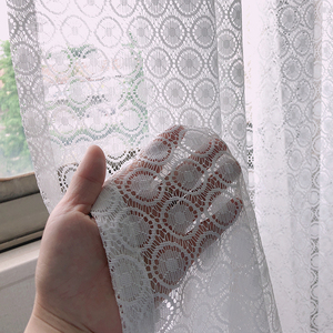 Stile europeo Grommet Top finestra trasparente oscurante drappo <span class=keywords><strong>moderno</strong></span> camera da letto <span class=keywords><strong>soggiorno</strong></span> in pizzo in poliestere tenda trasparente - Product Image 1