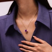 Ensemble de bijoux Milskye en argent fin 925 plaqué or 18 carats, perles d'eau douce de 3 mm, améthyste violette, collier et bague