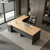 Table de bureau moderne JIUSHUN, table de direction en forme de L, mobilier de bureau pour PDG, bureau d'ordinateur, bureau de travail