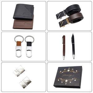 Men's Wallet Gift Set Corporate Gift <b>Watch</b> Wallet Belt Pens 5Pcs Set Gift with Box - Product Image 3
