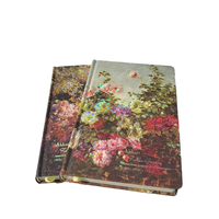 Carnet de notes rétro à couverture rigide couleur fleur végétale Style imprimé taille A5 avec reliure thermique Pages intérieures Carnet