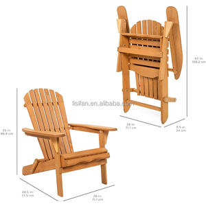 Chaise pliante Airondack en bois pour meubles d'extérieur colorés et imperméables pour le jardin - Product Image 4