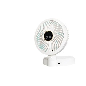 Wall Mounted Electric Fan 7.0-9.9 In Digital <b>Control</b> <b>USB</b> Rechargeable Portable Foldable Oscillating White - Product Image 3